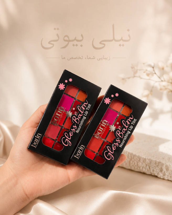 پالت رژ ده رنگ رنگبندی متنوع از نود و صورتی تا قرمز و زرشکی