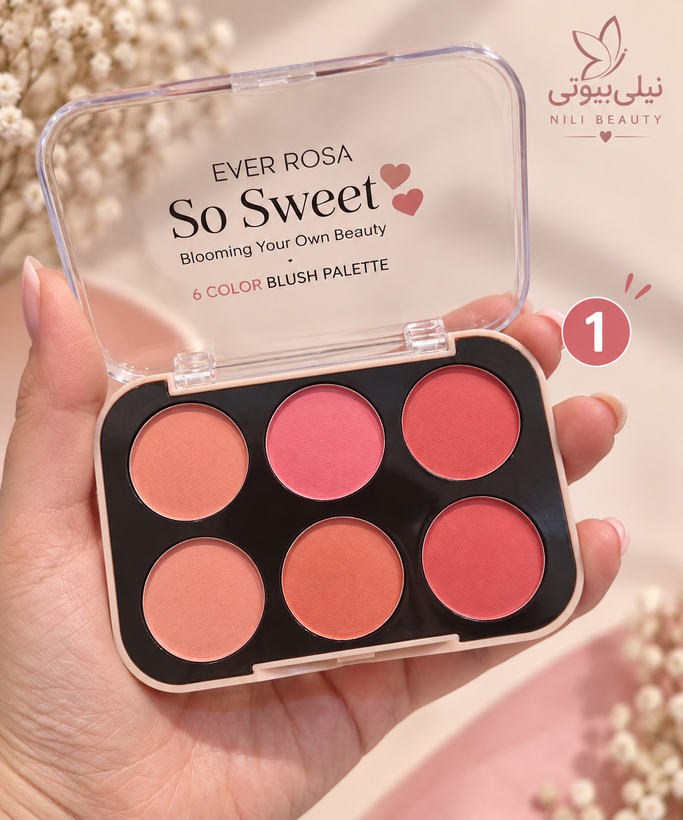 پالت شش رنگ رژگونه طیف رنگی کامل